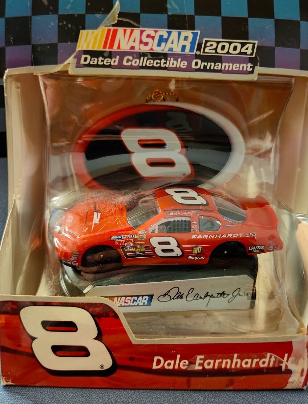 Dale Earnhardt Jr 8 NASCAR 2004 Dated Collectible Ornament Trevco Budweiser